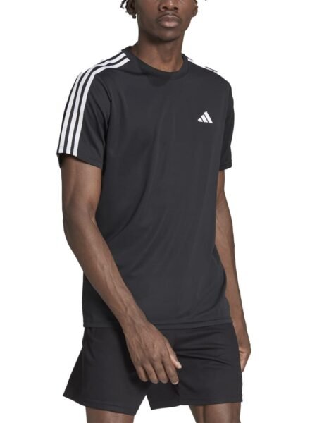 Adidas Vyriški Sportiniai Marškinėliai Trumpomis Rankovėmis Juodi AEROREADY Train Essentials 3-Stripes T-Shirt IB8150
