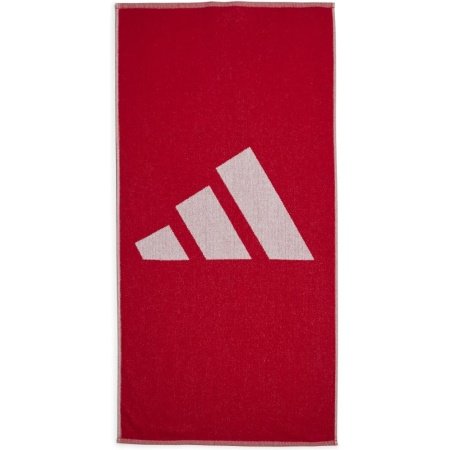 Adidas raudonas medvilninis rankšluostis Towel S IR6243 su baltu logotipu ir kilpele pakabinimui