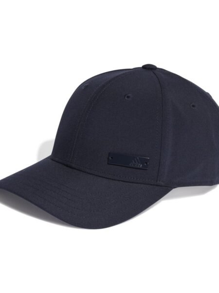 Adidas mėlyna unisex kepurė su snapeliu, reguliuojamu užsegimu ir metaliniu logotipu – modelis II3557.