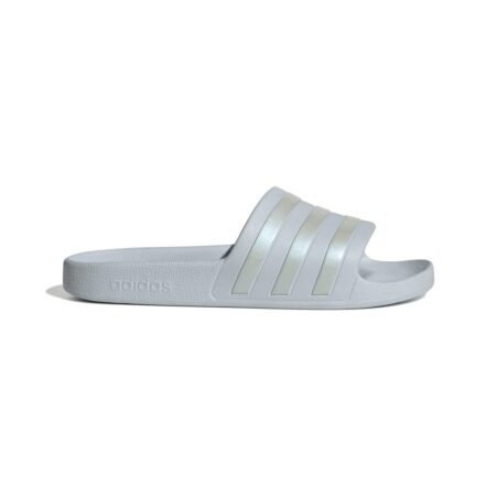 Adidas moteriškos šlepetės Adilette Aqua Slide IF0894, pilkos su trimis juostelėmis.