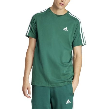 Adidas Vyriški Medvilniniai Marškinėliai 3-Juostelės Žalia Essentials Single Jersey 3-Stripes Tee IS1333