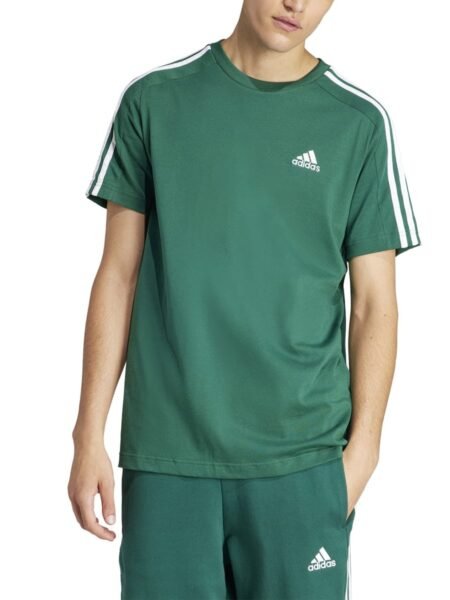 Adidas Vyriški Medvilniniai Marškinėliai 3-Juostelės Žalia Essentials Single Jersey 3-Stripes Tee IS1333