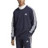 Adidas vyriškas džemperis Essentials French Terry 3-Stripes Sweatshirt IC9318 mėlynas su baltomis juostelėmis.