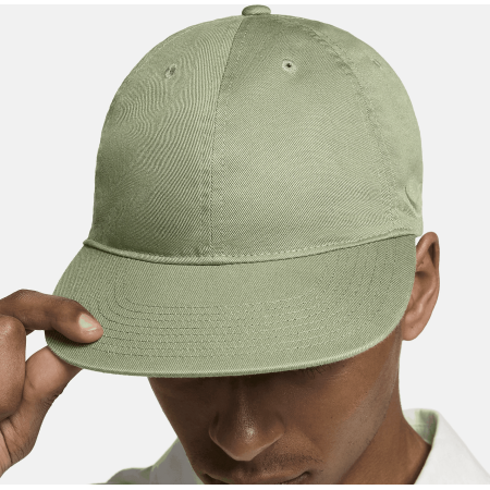 Vyrišką Nike kepurė su šiek tiek lenktu snapeliu klasikinė, žalia, medvilninė, Nike Club Unstructured Flat-Bill Cap FN4405-386