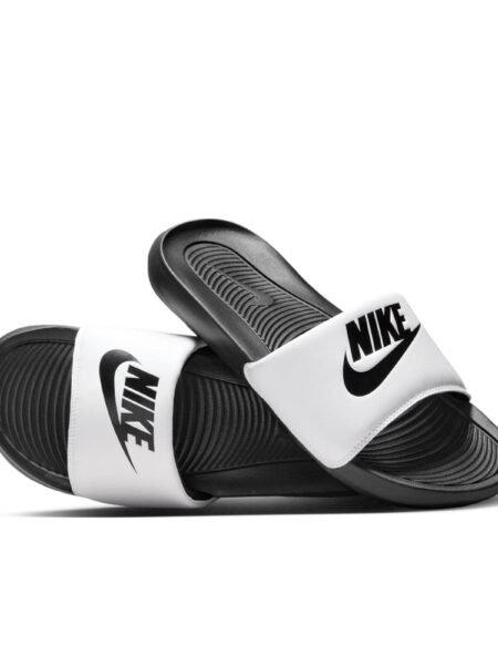 Nike šlepetės vyriškos, minkštos, juodos su baltu dirželiu, Victori One Slide M CN9675-005