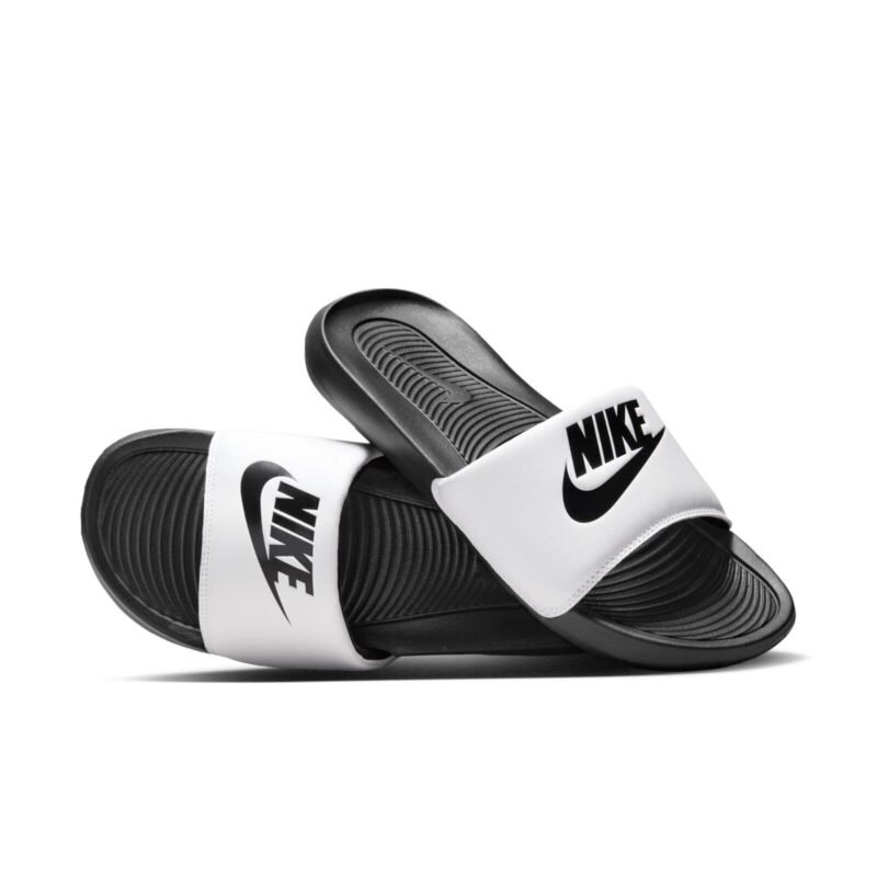 Nike šlepetės vyriškos, minkštos, juodos su baltu dirželiu, Victori One Slide M CN9675-005