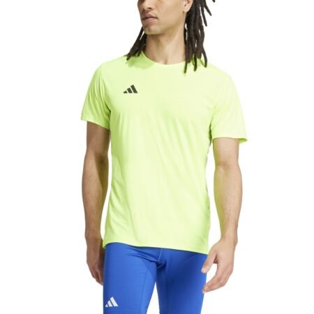 Ryškūs salotiniai vyriški bėgimo marškinėliai Adidas Adizero Essentials AEROREADY, modelio kodas IX2841.