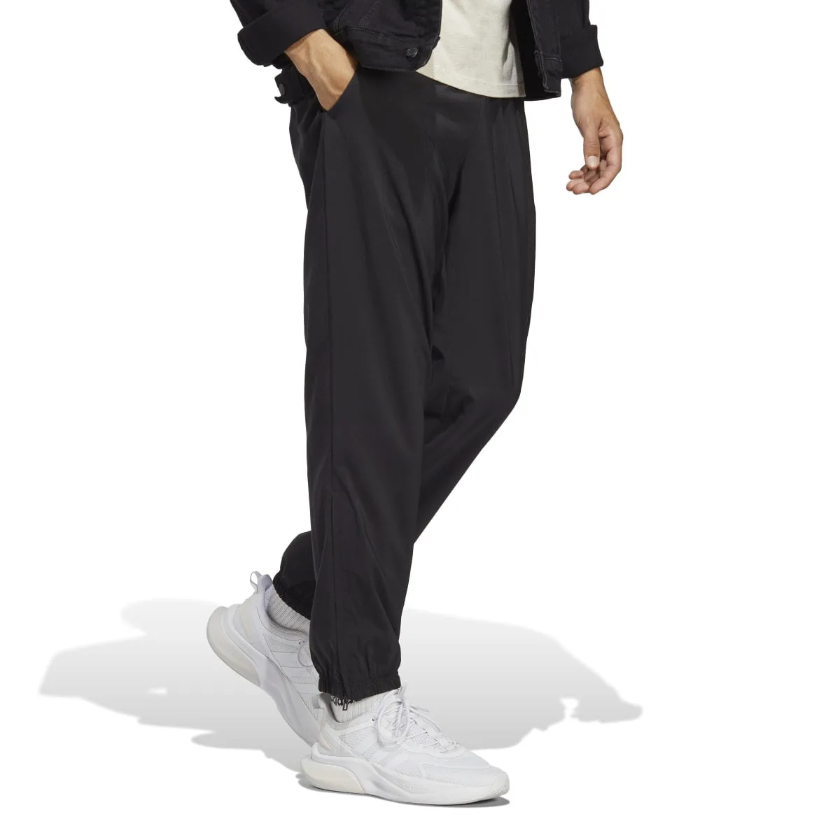 Juodos vyriškos sportinės kelnės treningai Adidas AEROREADY Essentials Stanford, modelio kodas IC9424.