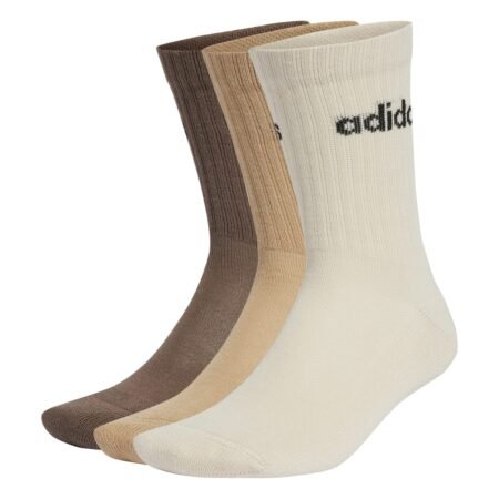 Adidas trijų porų rudos aukštesnės kojinės su logotipu ir paminkštinimu – komfortiškos ir stilingos kasdienai. Unisex HC Crew Socks 3pp IZ0106
