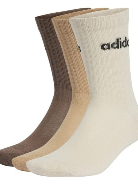 Adidas trijų porų rudos aukštesnės kojinės su logotipu ir paminkštinimu – komfortiškos ir stilingos kasdienai. Unisex HC Crew Socks 3pp IZ0106