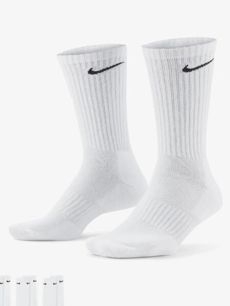 Nike kojinės baltos ilgos Unisex Cushioned Crew Socks SX7664-100