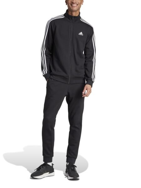 Vyriškas Adidas sportinis kostiumas juodas Basic 3-Stripes Fleece Tracksuit IJ6067