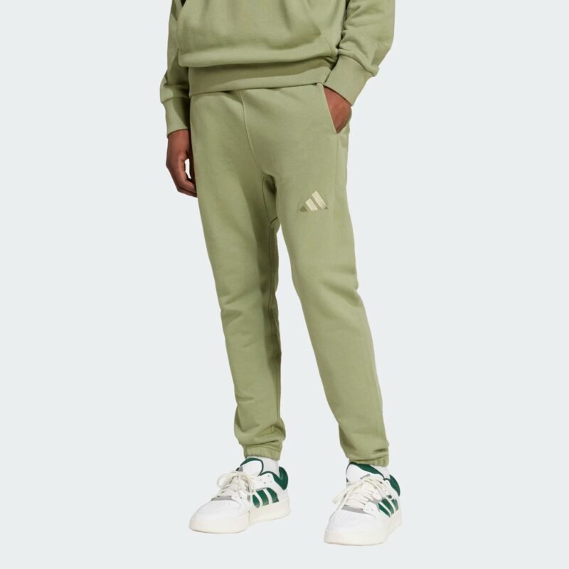 Adidas vyriškos kelnės žalios medvilninės ALL SZN French Terry Regular Tapered Pants iY6557