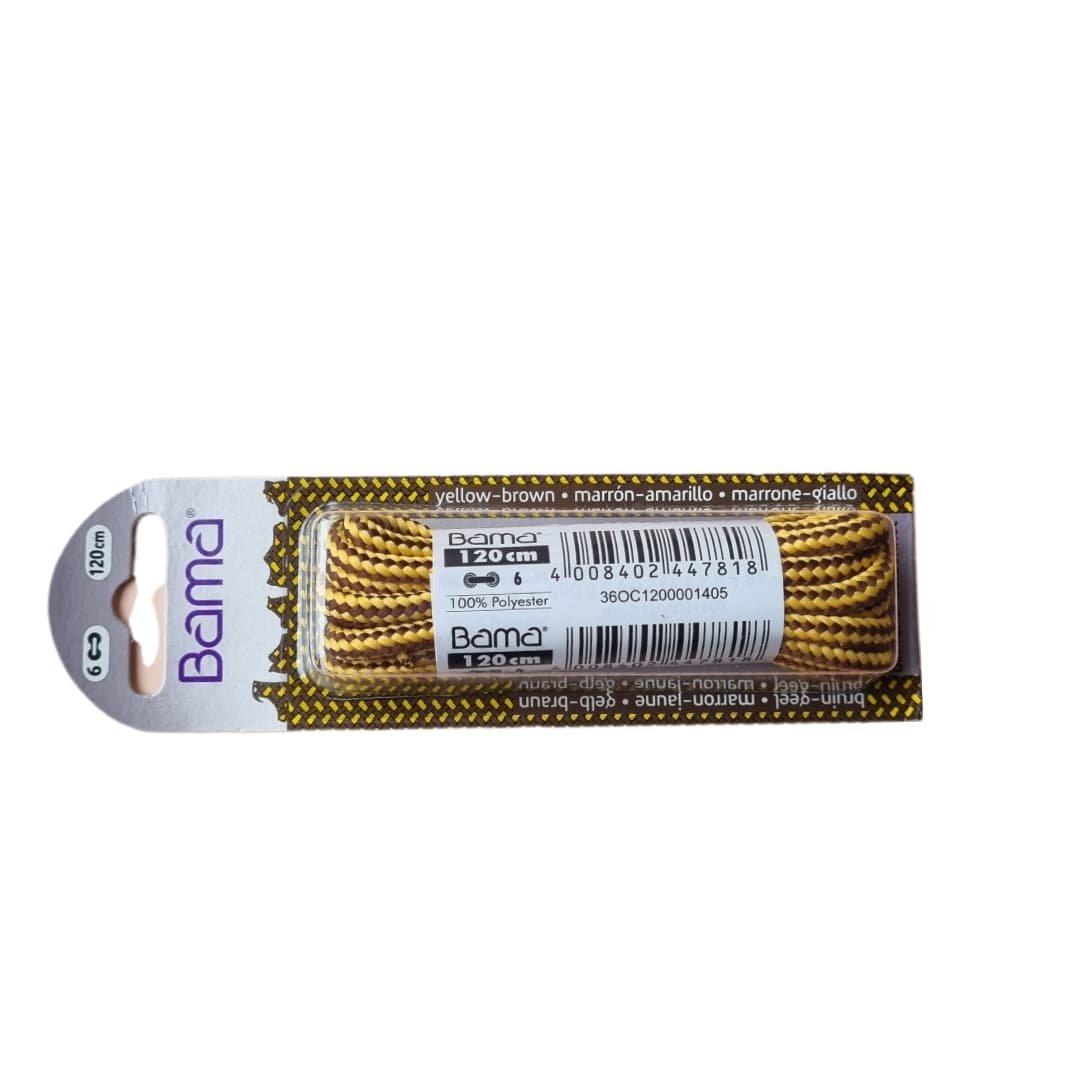 Batų Raišteliai Bama 120cm Apvalūs Geltona su Ruda 447818 - Image 3