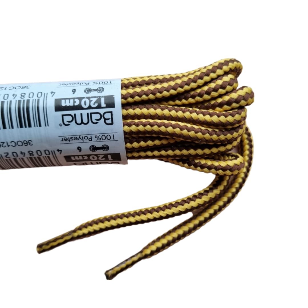 Batų Raišteliai Bama 120cm Apvalūs Geltona su Ruda 447818 - Image 2