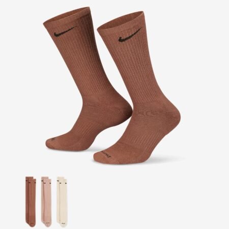 Nike Ilgos Kojinės Unisex Everyday Plus Cushioned Training Dri-FIT Crew Socks SX6888-914 ruda, smėlio