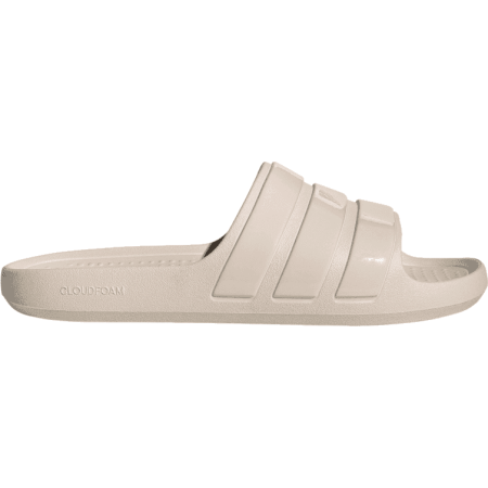 Adidas Adilette Flow Slide JP5684 – unisex rudos šlepetės baseinui ir poilsiui, šviesiai rudos su žaliomis juostelėmis