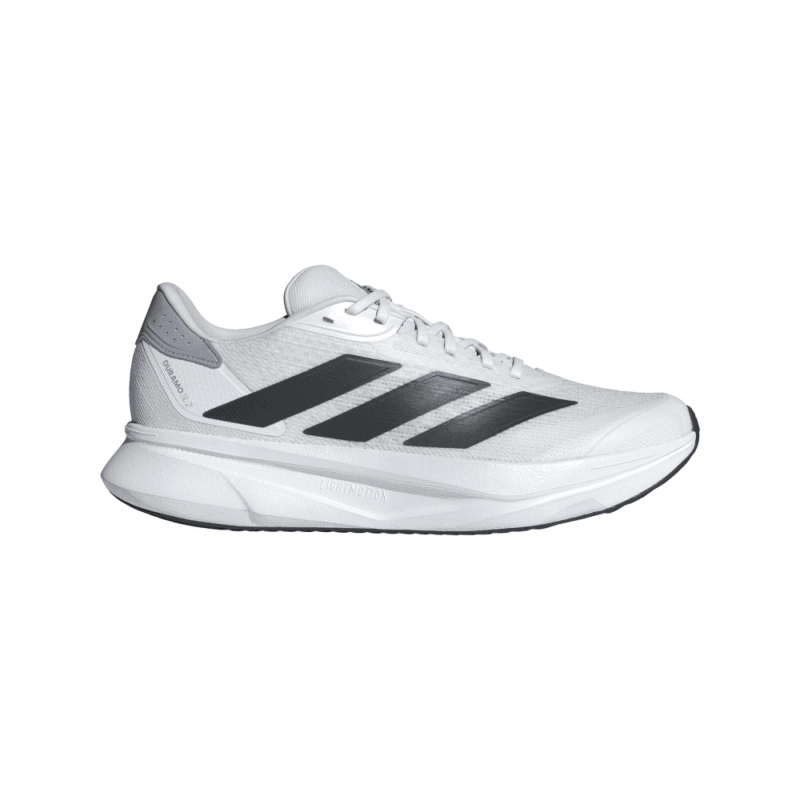 Adidas vyriški balti bėgimo batai Duramo SL 2 M IH8215 su juodomis juostelėmis, Cloudfoam amortizacija ir Adiwear padu.