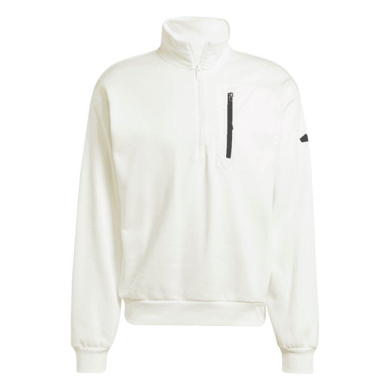 Adidas Džemperis Vyrams Baltas Half-Zip FL Sweatshirt JF3288 - Image 6