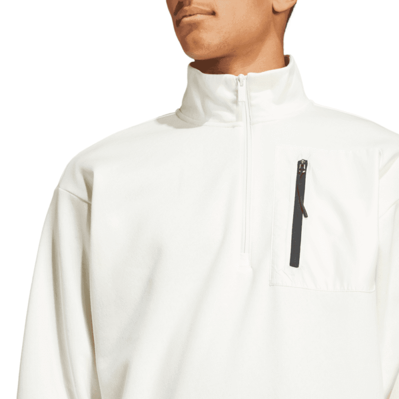 Adidas Džemperis Vyrams Baltas Half-Zip FL Sweatshirt JF3288 - Image 4