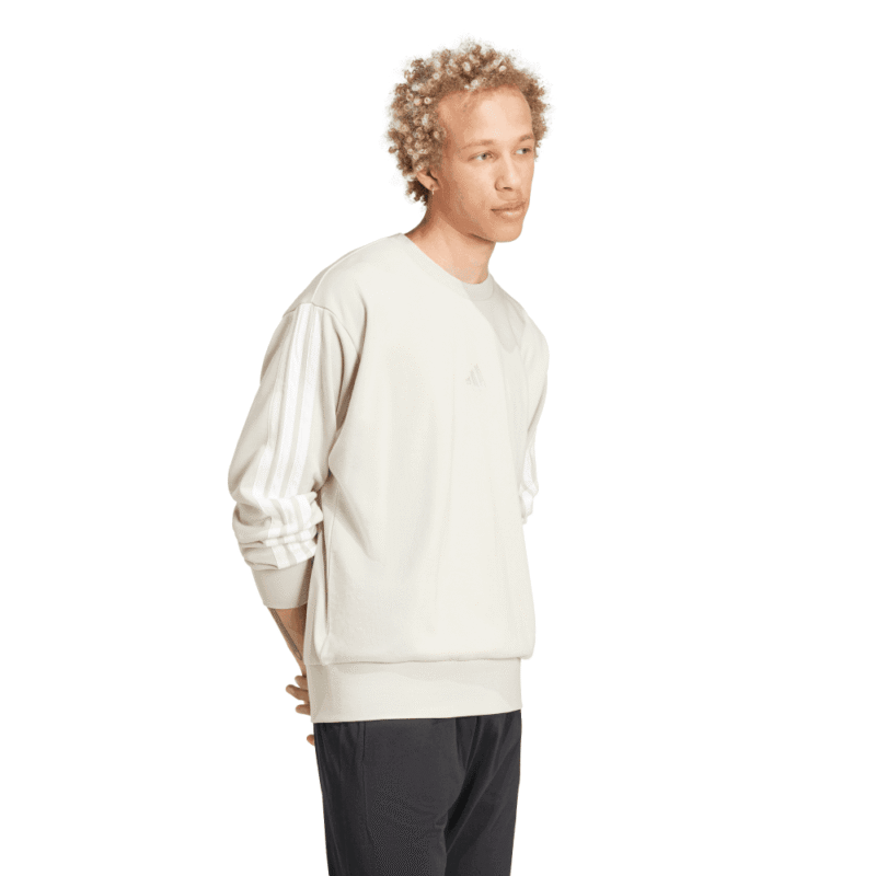 Adidas Džemperis Vyrams Smėlio 3-Stripes FT Sweatshirt JE6377 - Image 3