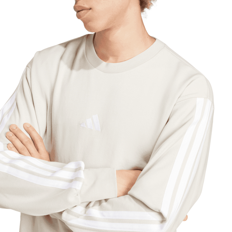Adidas Džemperis Vyrams Smėlio 3-Stripes FT Sweatshirt JE6377 - Image 4