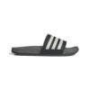 Adidas vyriškos šlepetės Adilette Comfort JP5734 pilkos su smėlio spalvos juostelėmis.