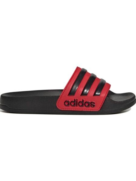 Adidas vaikiškos šlepetės Adilette Shower K JP5783 juodos su raudonais akcentais