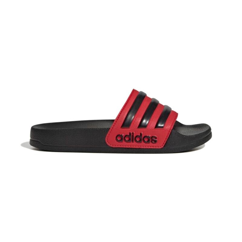 Adidas vaikiškos šlepetės Adilette Shower K JP5783 juodos su raudonais akcentais
