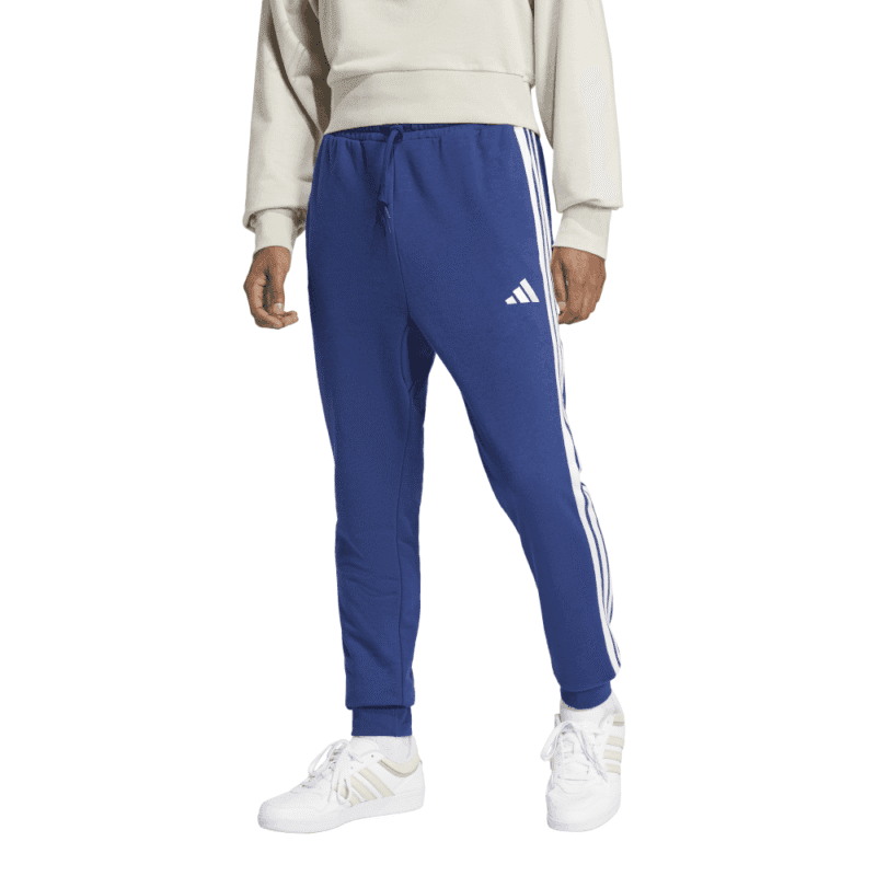 Adidas vyriškos mėlynos treninginės kelnės su baltomis juostelėmis JD1878 modelis