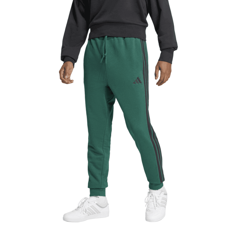 Adidas vyriškos žalios treninginės kelnės su juodomis juostelėmis, modelis JD1879