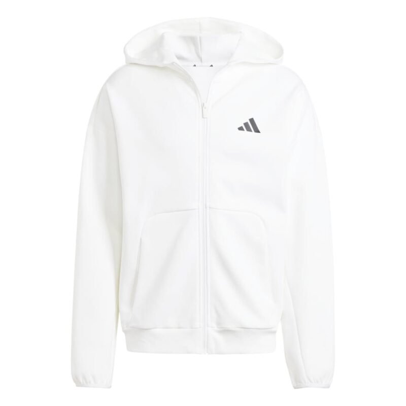 Adidas Džemperis Su Gobtuvu Vyrams Baltas M FI Hoodie JD4944 - Image 6