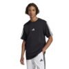 Adidas vyriški marškinėliai Essentials 3-Stripes Tee JW1949 juodi su baltomis juostelėmis