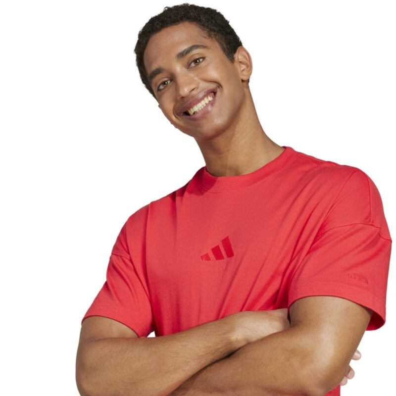 Adidas Marškinėliai Vyrams Medvilnė Raudona All Szn Tee JC5346 - Image 4