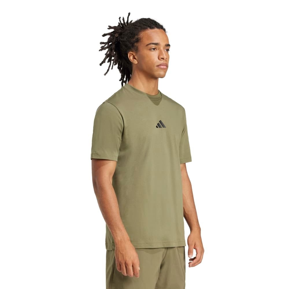 Adidas Marškinėliai Vyrams Medvilniniai Chaki SJ T-Shirts JF1097 - Image 3