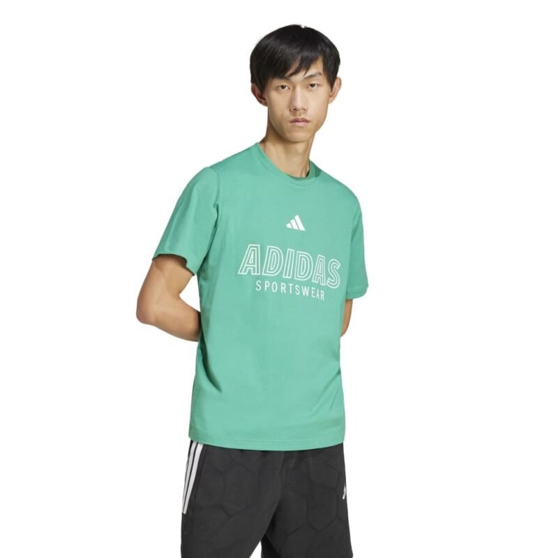 Adidas Marškinėliai Vyrams Medvilniniai Žali SJ T-Shirts JM0395 - Image 3