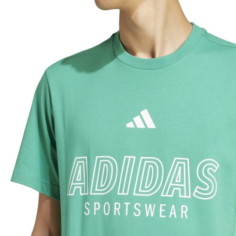 Adidas Marškinėliai Vyrams Medvilniniai Žali SJ T-Shirts JM0395 - Image 4
