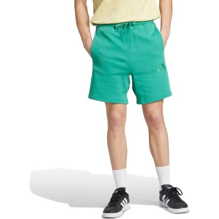 Adidas JI6417 vyriški žali šortai – French Terry medvilniniai šortai su raišteliu ir šoninėmis kišenėmis.