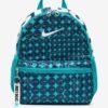 Nike vaikiška kuprinė Brasilia Just Do It Kids' Mini Backpack HM5547-345, žalia su baltu logotipu.