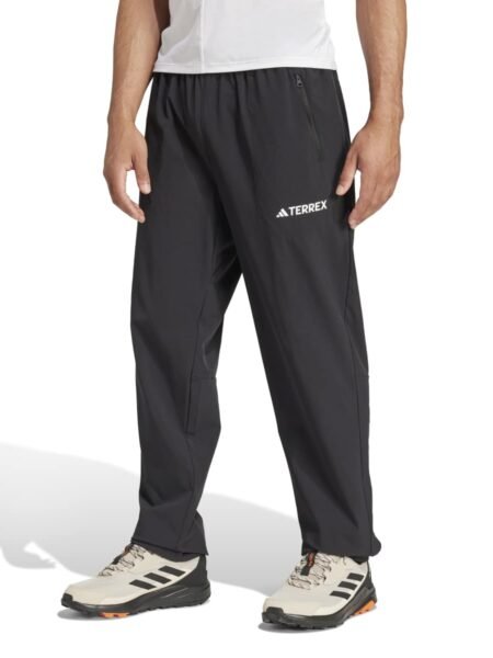 Adidas Terrex vyriškos žygio kelnės JP0811 juodos slim fit, iš perdirbtų medžiagų