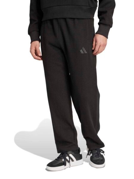 Adidas ALL SZN Waffle Knit Open Hem Pants JL6554 – vyriškos juodos plačios treninginės kelnės