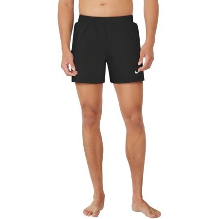 Juodi vyriški Nike Essentials 5 colių Volley maudymosi šortai NESSF560-001 su mažu išsiuvinėtu logotipu.