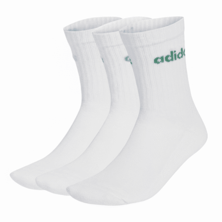 Adidas linear crew cushioned kojines kb0083 3 poros baltos su skirtingu spalvu logotipais