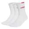 Adidas linear crew cushioned kojines kb0083 3 poros baltos su skirtingu spalvu logotipais