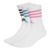 adidas 3 stripes cushioned crew socks jw2765 kojines 3 poros baltos su logotipu ir juostelėmis