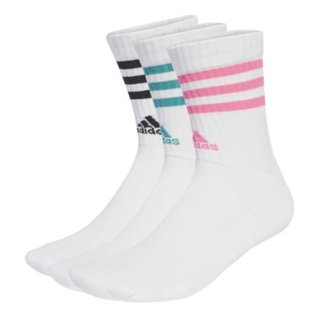 adidas 3 stripes cushioned crew socks jw2765 kojines 3 poros baltos su logotipu ir juostelėmis