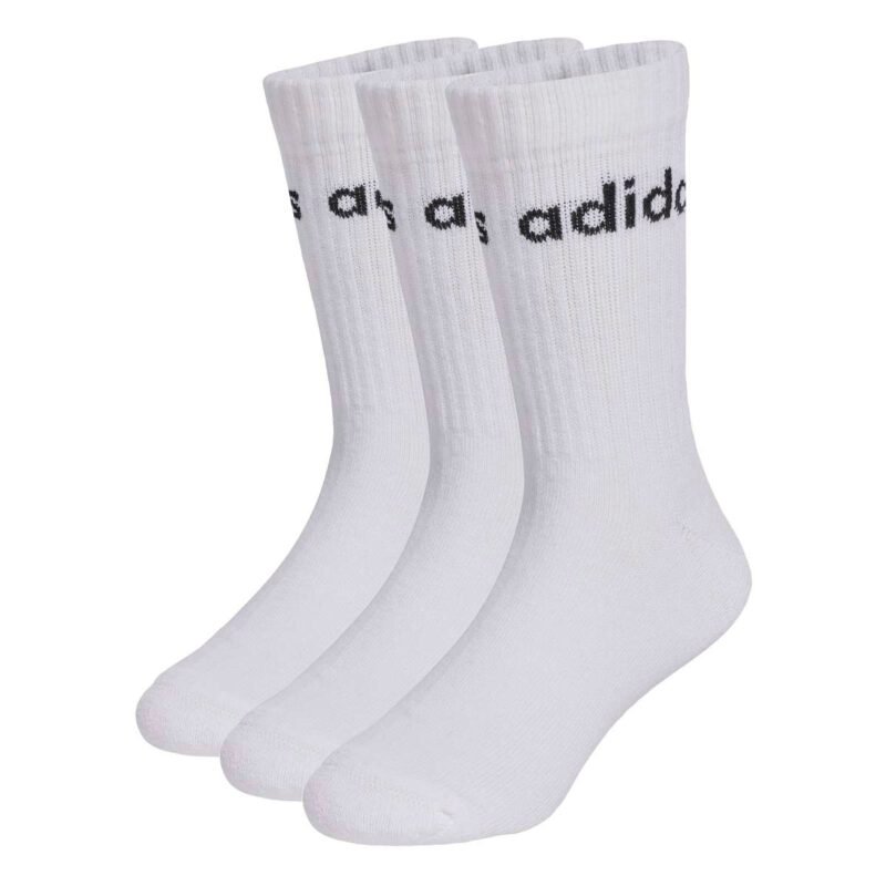 Adidas linear crew cushioned socks jx6595 -vaikiškos baltos kojines.