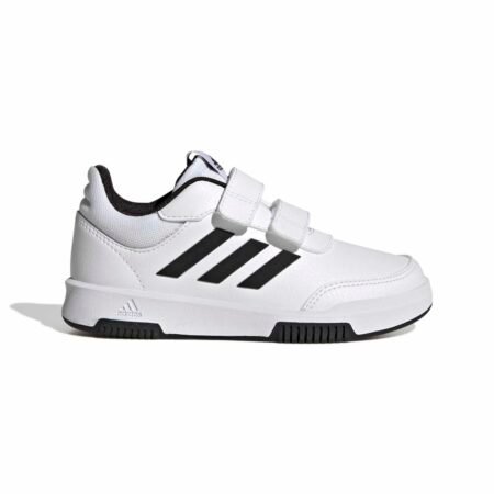 Balti vaikiški batai su juodomis juostelėmis Adidas Tensaur Sport 2.0 K, modelis GW1981.