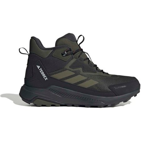 Vyriški šilti turistiniai batai Adidas Terrex Anylander CLIMAWARM+ JQ9952 žalios spalvos, su PrimaLoft® izoliacija ir Traxion padu.