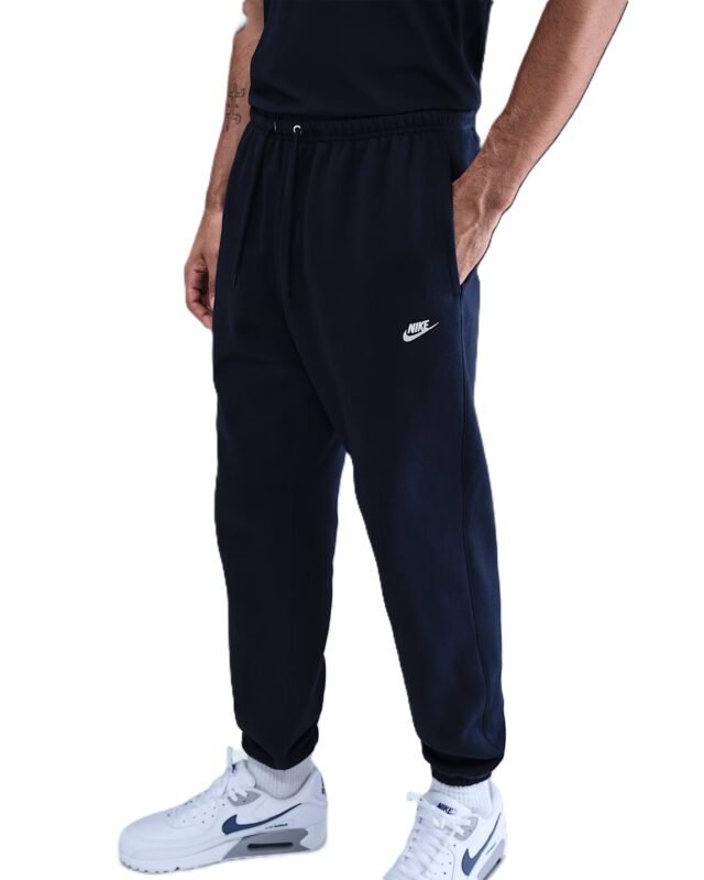 Nike vyriškos kelnės Cuffed Brushed Fleece Pants FN3808-451, mėlyna spalva, fleece vidus.